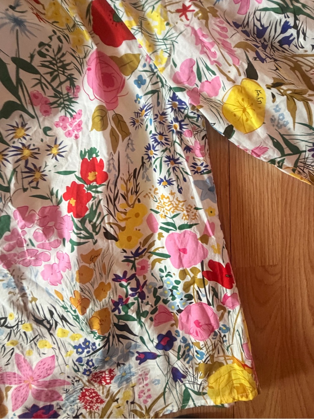 Avara Women's Multicolor Floral Cotton Button Up Blouse Balloon 3/4 Sleeve Sz XL - Picture 8 of 10